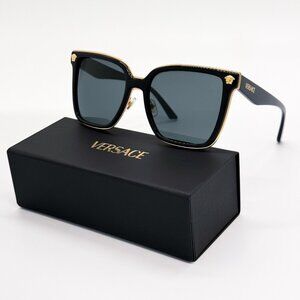 NEW VERSACE SUNGLASSES WOMEN BLACK GOLD EYEWEAR VERSACE VE2278D GB1/87